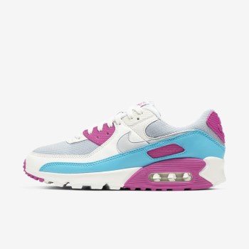 Nike Air Max 90 - Női Utcai Cipő - Szürke/Fehér/Rózsaszín/Szürke